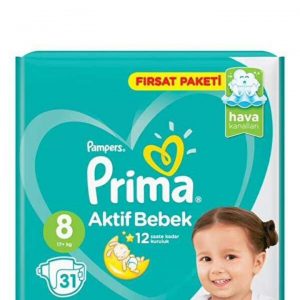 پوشک پریما سایز 8 بسته 31 عددی