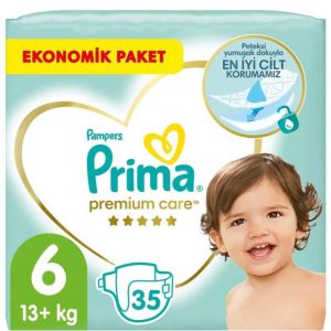 پوشک پریما پمپرز ضد حساسیت سایز 6 بسته 35 عددی